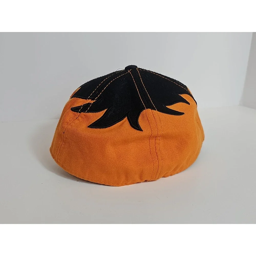 Vintage Sesame Street Ernie Hat Fitted Size 7 1/2 Orange Embroidered Wool Blend
